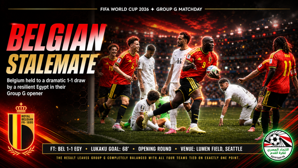 Belgium Held by Egypt as Group G Ends Matchday One Level