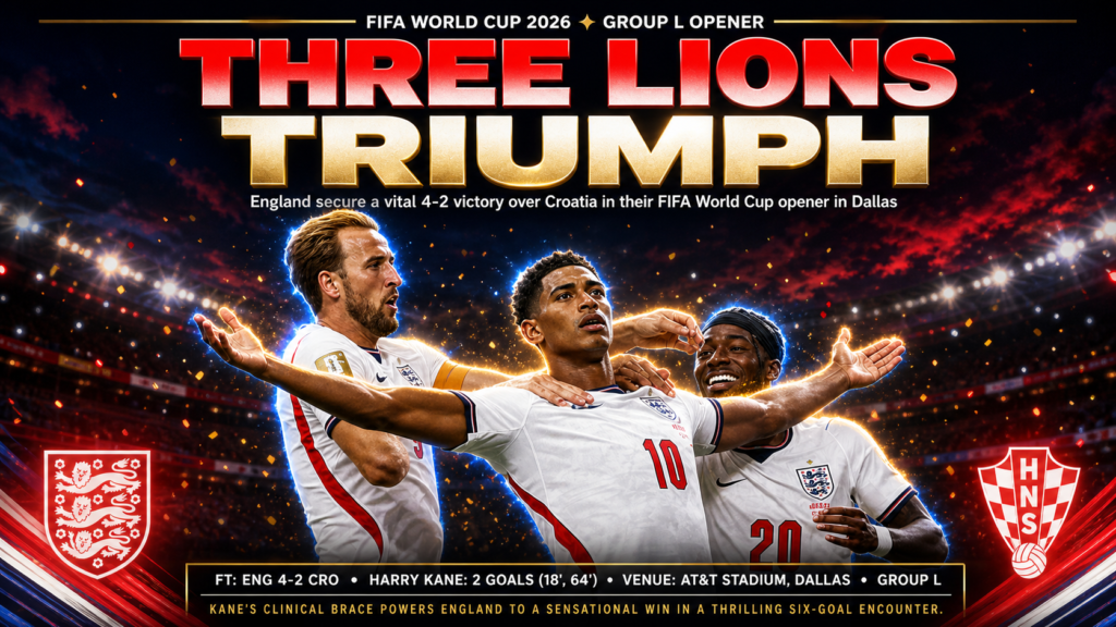 Harry Kane Double Fires England Past Croatia in World Cup Thriller