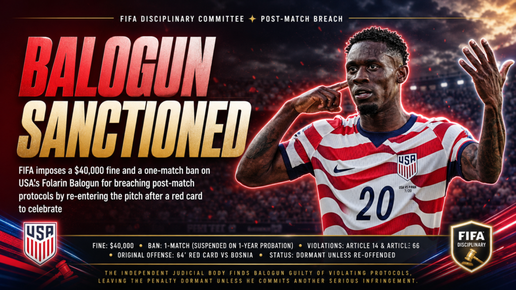 Folarin Balogun FIFA punishment