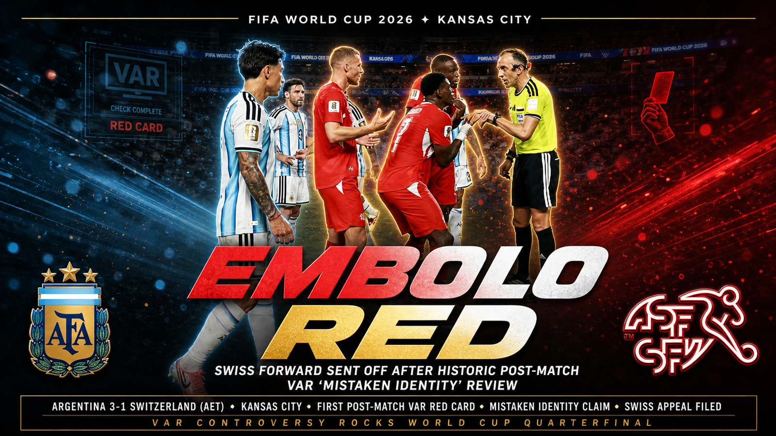 Breel Embolo red card