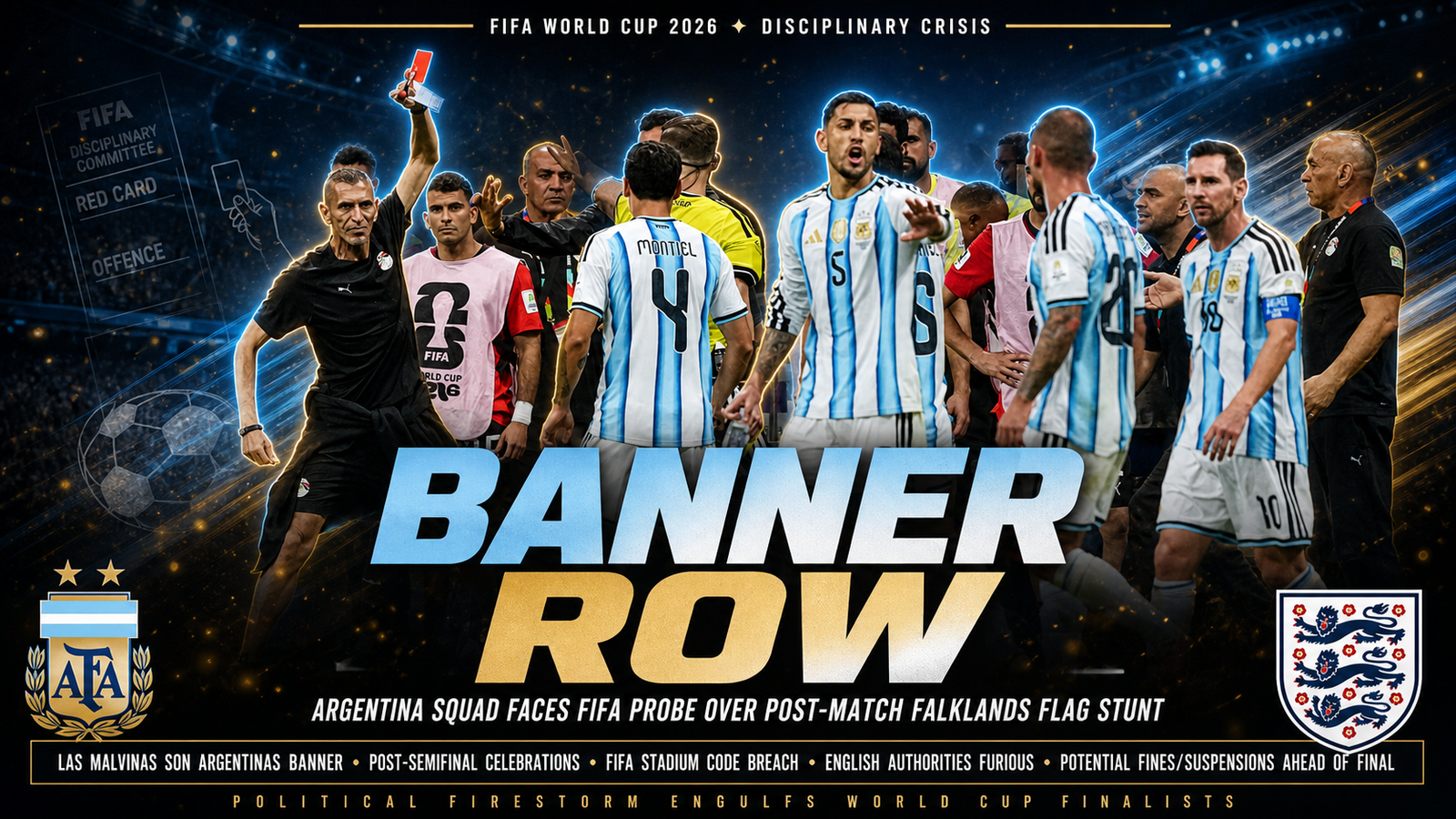Argentina FIFA probe Falklands banner