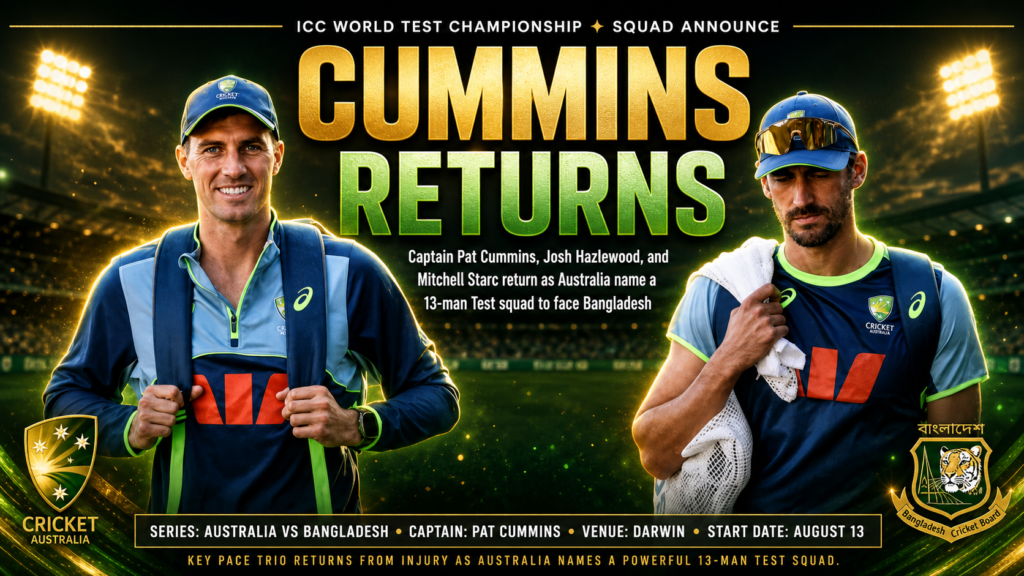 Australia Test squad Bangladesh series