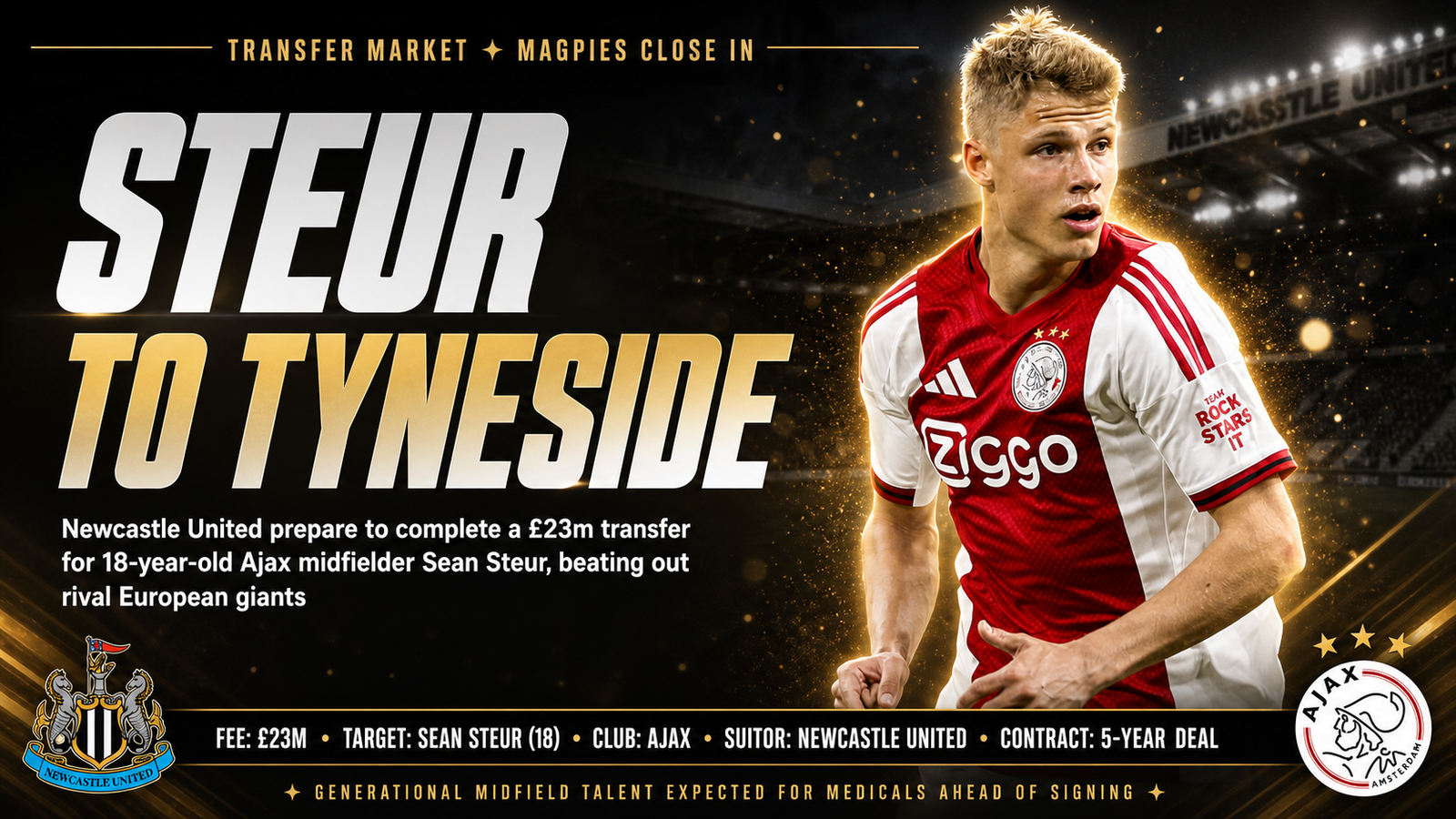 Sean Steur Newcastle transfer