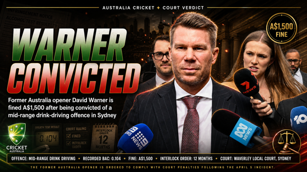 David Warner drink driving conviction