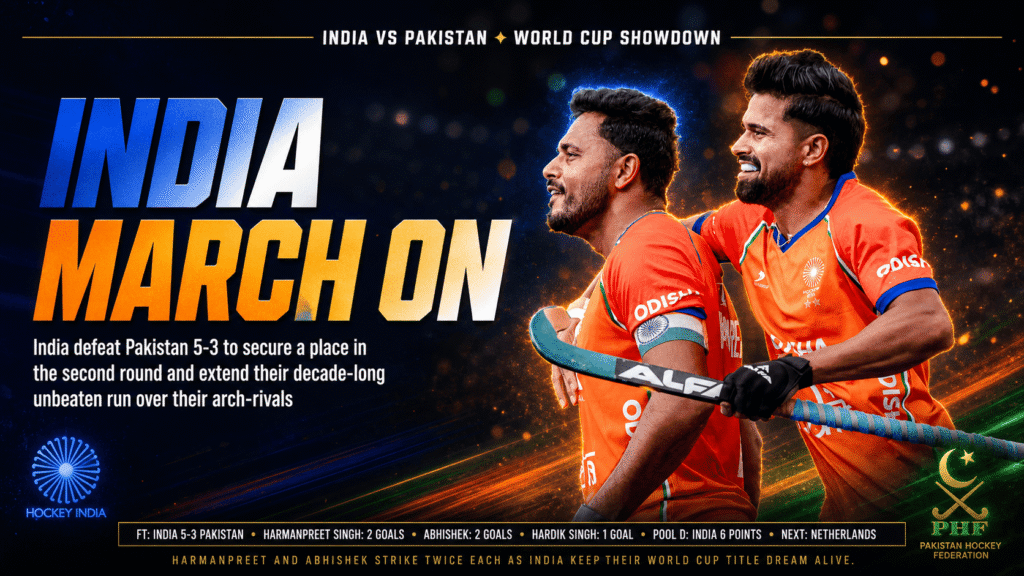 India beat Pakistan 5-3 hockey