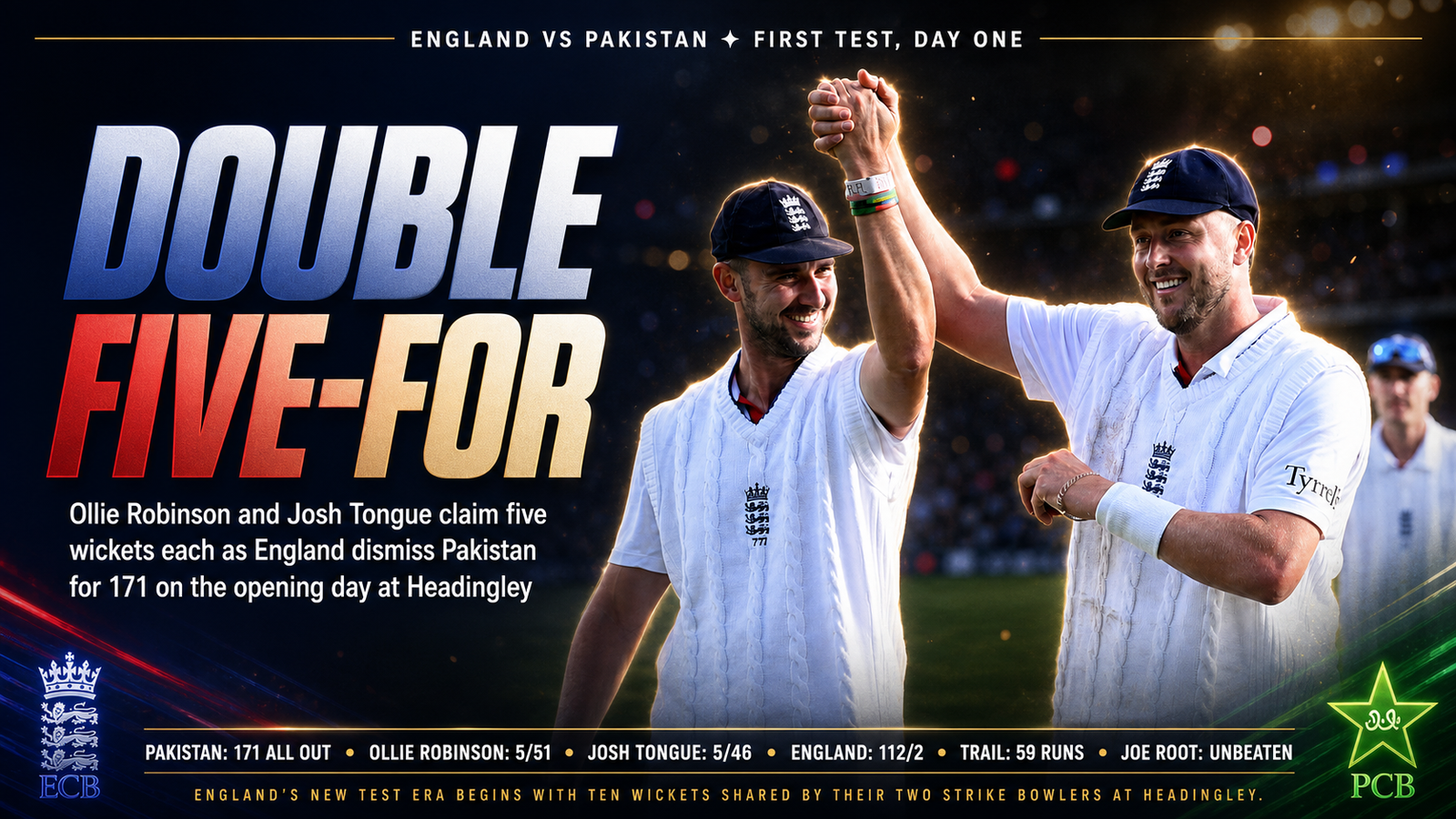 England Pakistan Headingley day 1