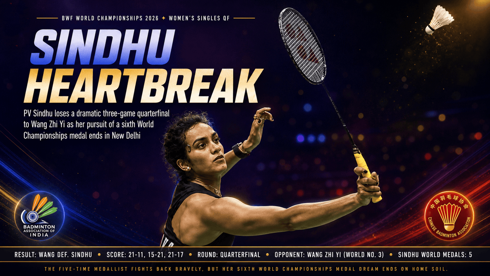 PV Sindhu Wang Zhi Yi loss