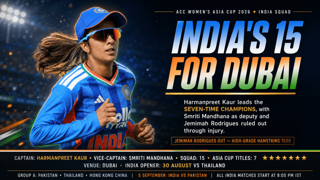 India squad Women's Asia Cup 2026