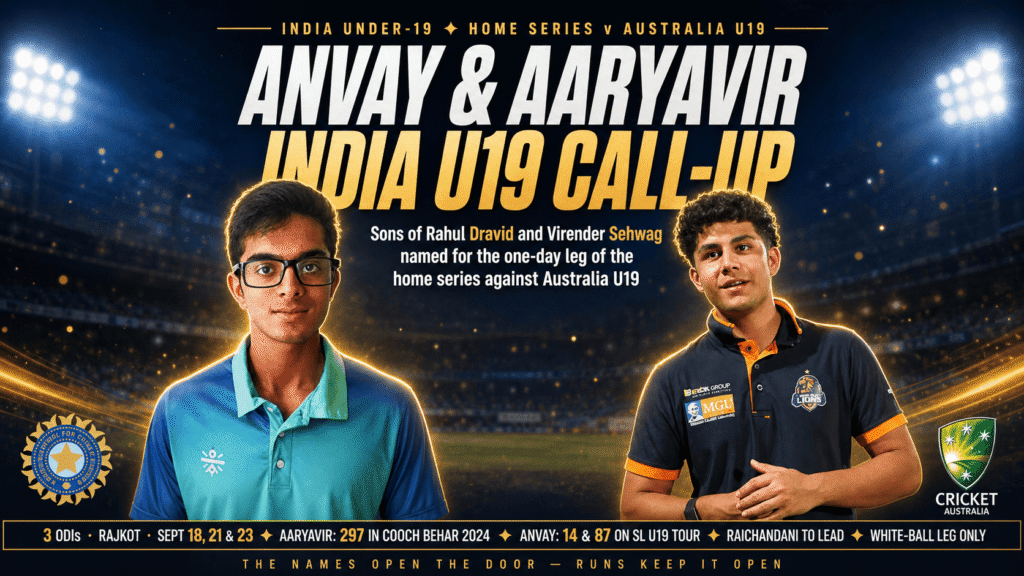Dravid and Sehwag Names Return Through U19 Door