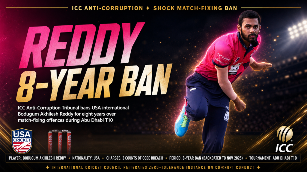 Akhilesh Reddy ICC ban