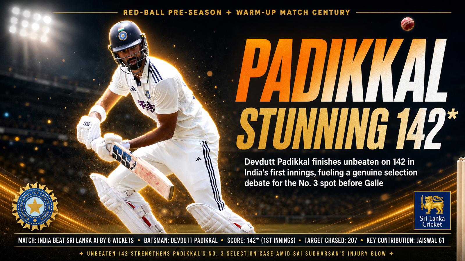 India Sri Lanka XI warm-up win Padikkal