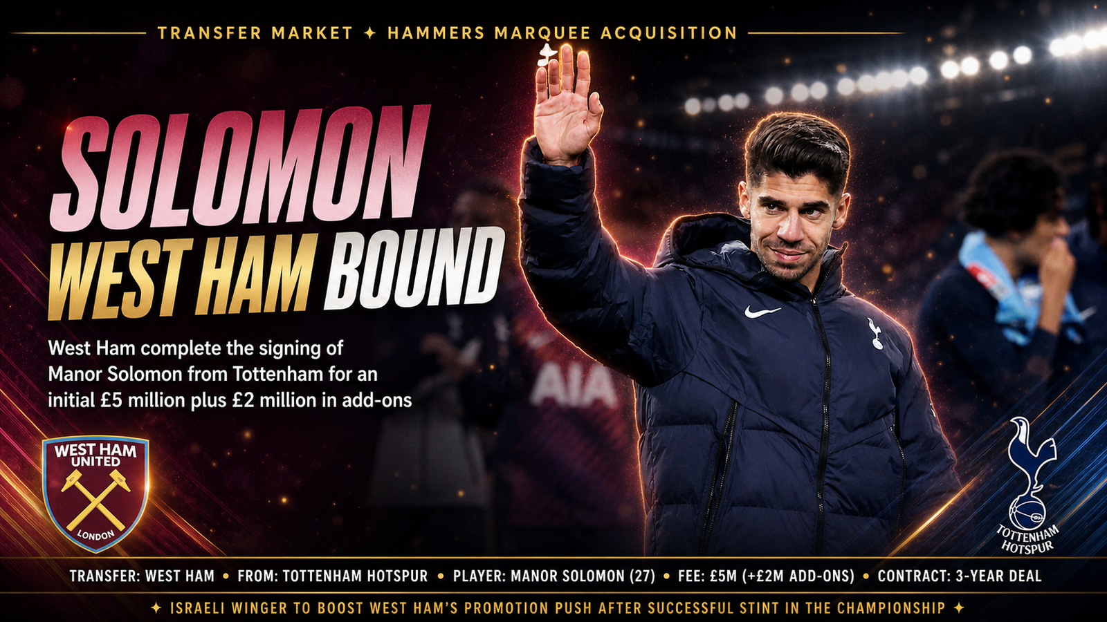 Manor Solomon West Ham Tottenham transfer