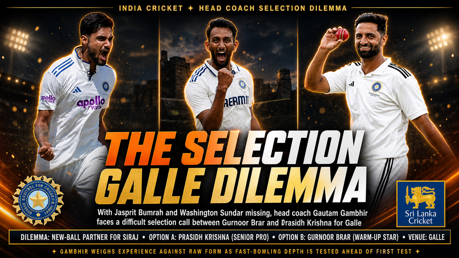 Prasidh Krishna Gurnoor Brar selection India