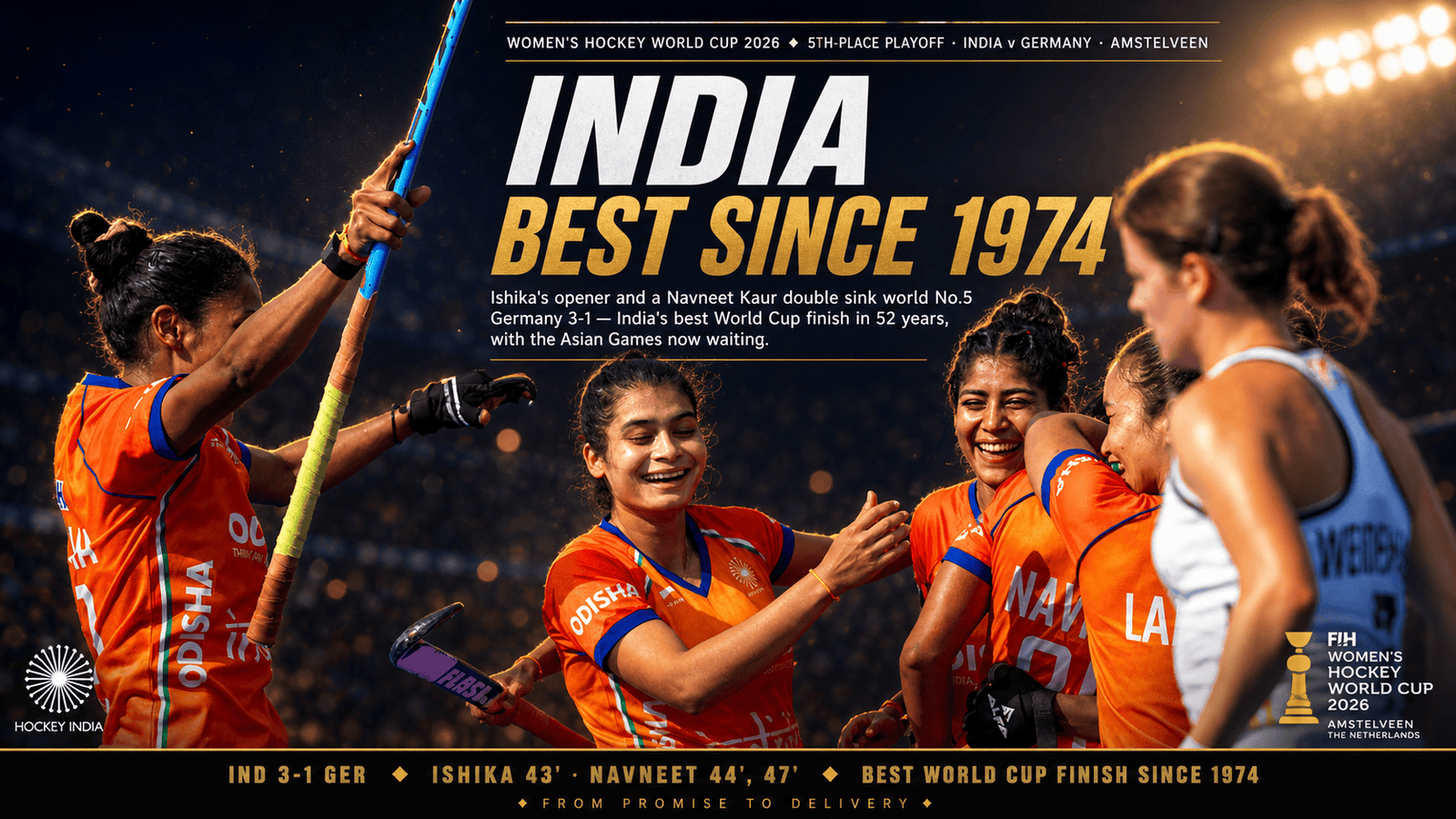 India women hockey Germany 3-1